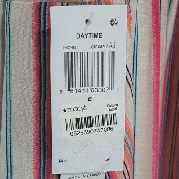 Teeze Me Sleeveless Tie Front Mini Dress Striped‎ Sz 5/6 100% Polyester - Picture 3 of 4